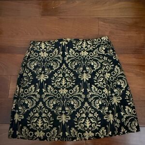 Urban Outfitters Black and Gold Brocade Mini Skirt